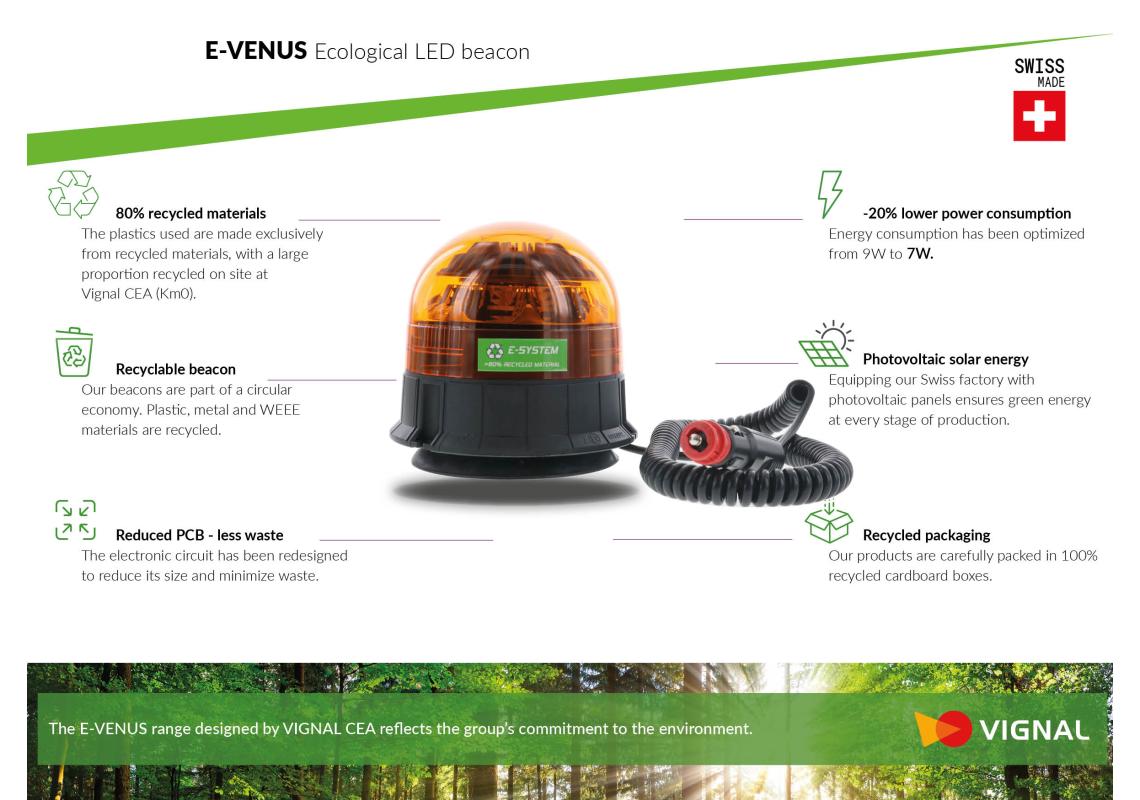 Gyrophare écologique led magnetique 1 ventouse double flash ambre